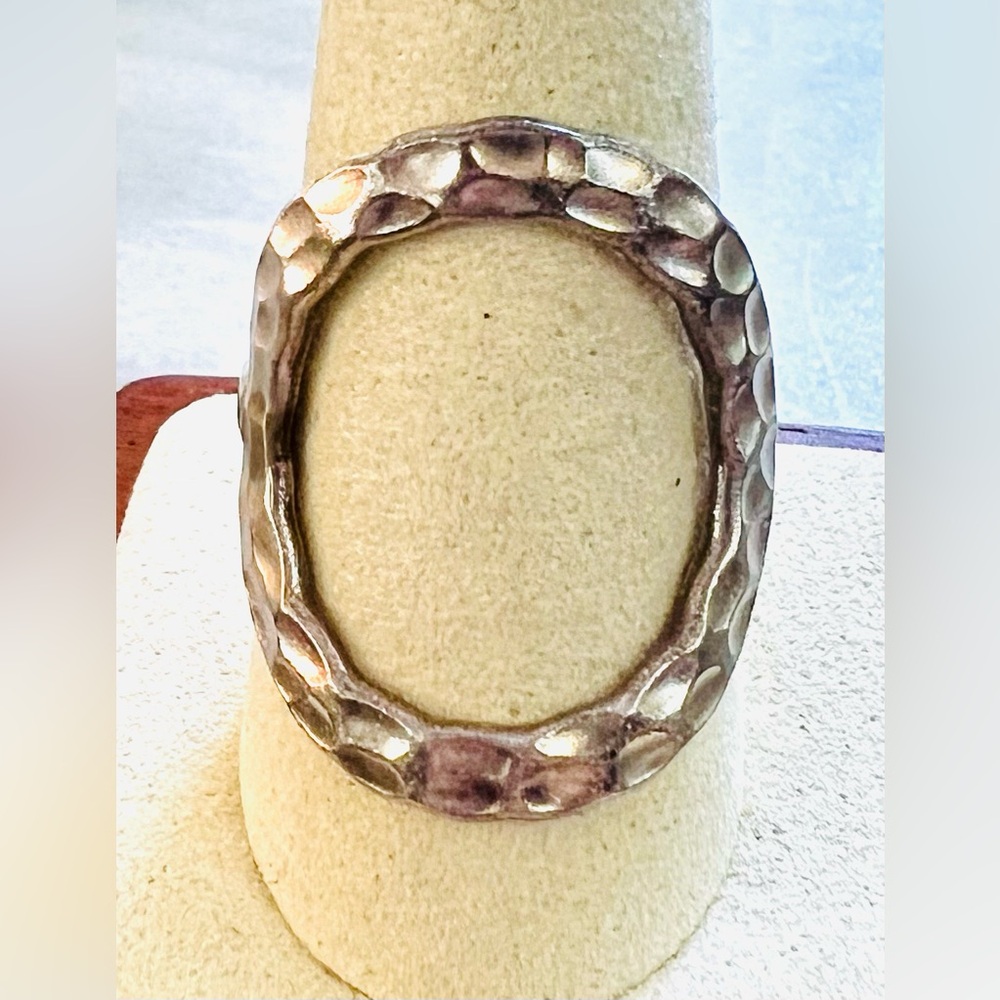 Hammered 925 Sterling Silver “Karma” Circle Ring, 16.7mm, Sz 9, NIB! - Picture 5 of 5